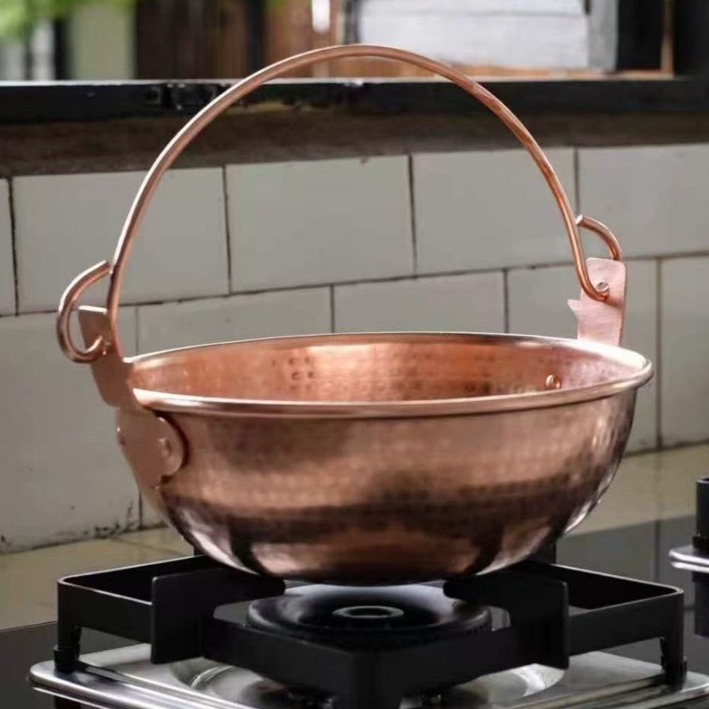 Camping Cooking Pot - Винтажный медный подвесной горшок, утолщенный горшок