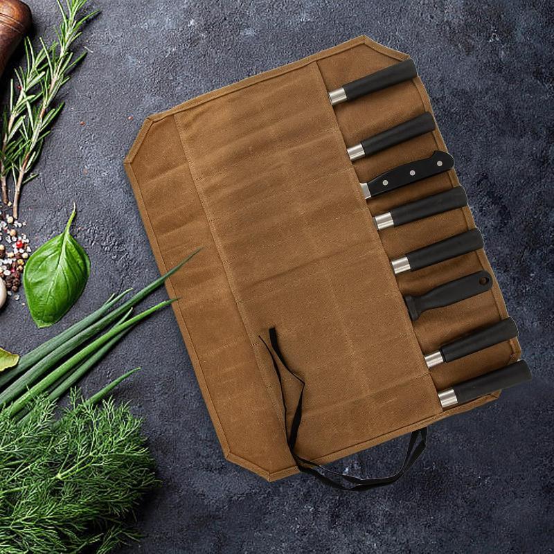 Camping Cooking Utensil Holder - Чехол для ножей из вощеного холста