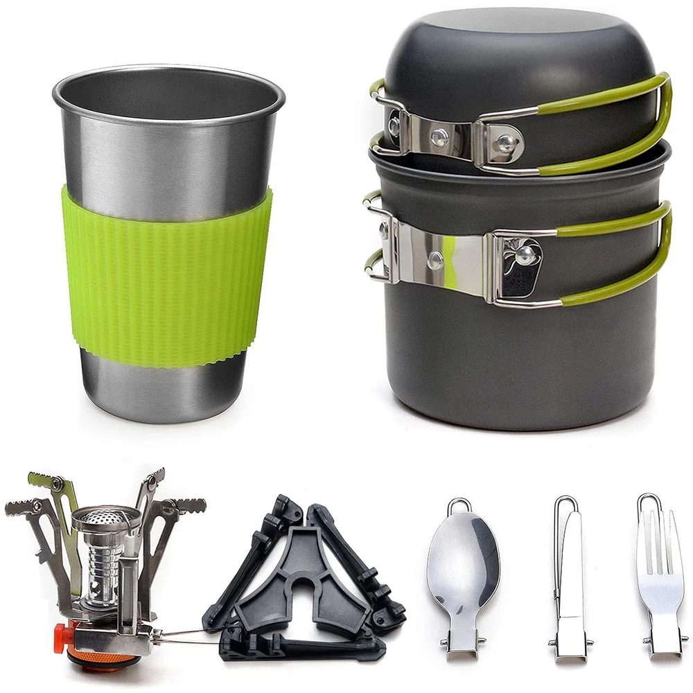 Camping Cooking Full Set - Набор посуды для кемпинга с плитой,
