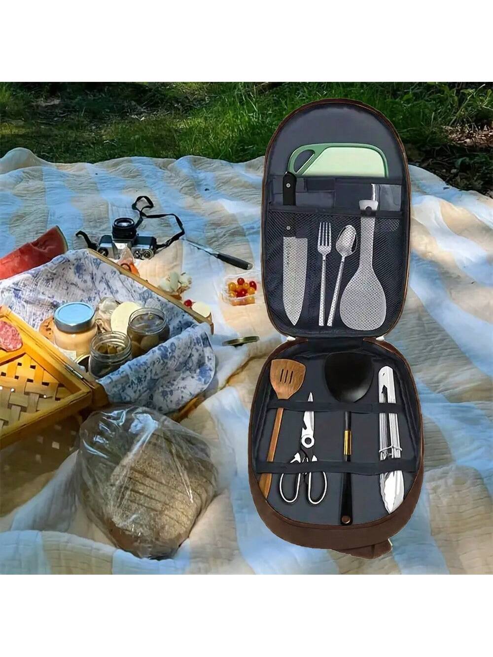 Сумка для хранения посуды для  – обзор и цена Camping Cooking Utensil Organizer