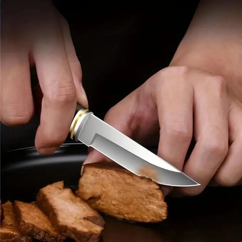 Нож для барбекю из нержавеющей – обзор и цена Camping Cooking Knife With Sheath